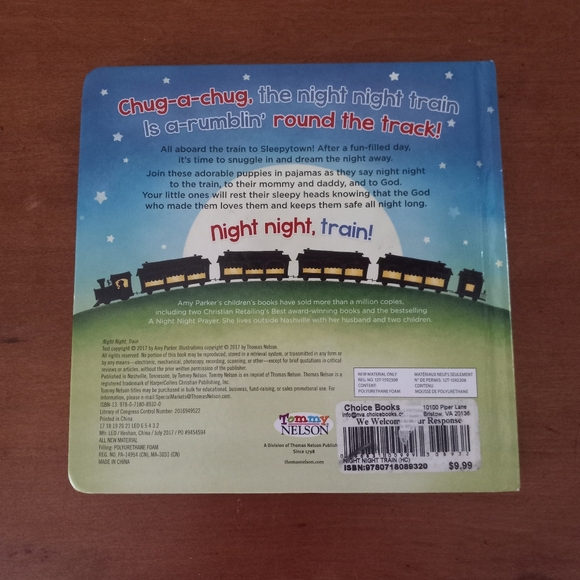 Night Night, Train By Amy Parker 2017 Baby Toddler Board Book - Picture 4 of 5